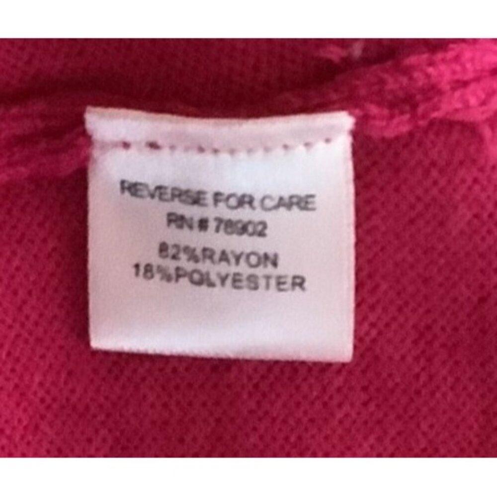 Erin London Cowl Neck Long Sleeve Fuchsia Tunic Top With Pockets  Womens Size L - Picture 6 of 7